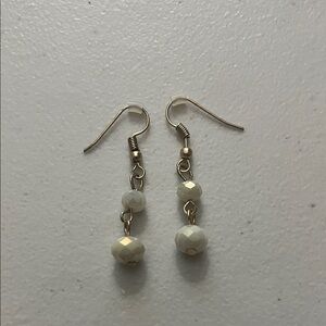 Chic Gold and Cream Beaded Earrings